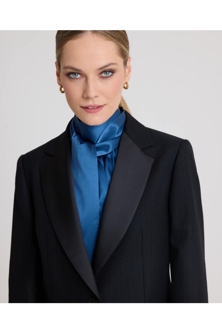 Jessica Satin Lapel Jacket, Alternate, color, Black Jacquard