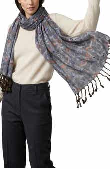 SAACHI Mix Print Fringe Scarf