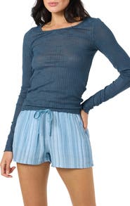 O'Neill Marliz Pointelle Long Sleeve Cotton Top