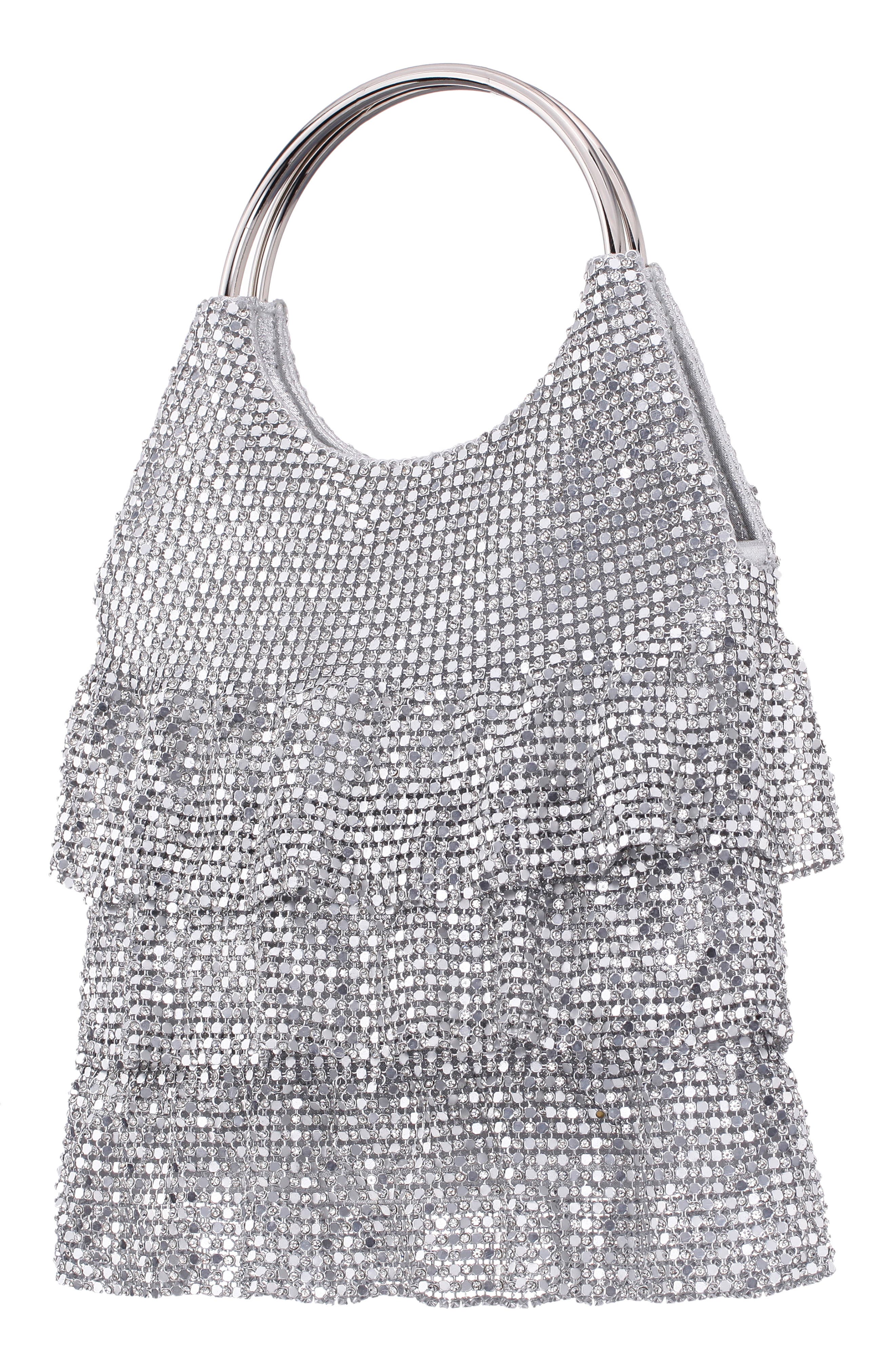 Nina Hippy Mesh Clutch, Alternate, color, 