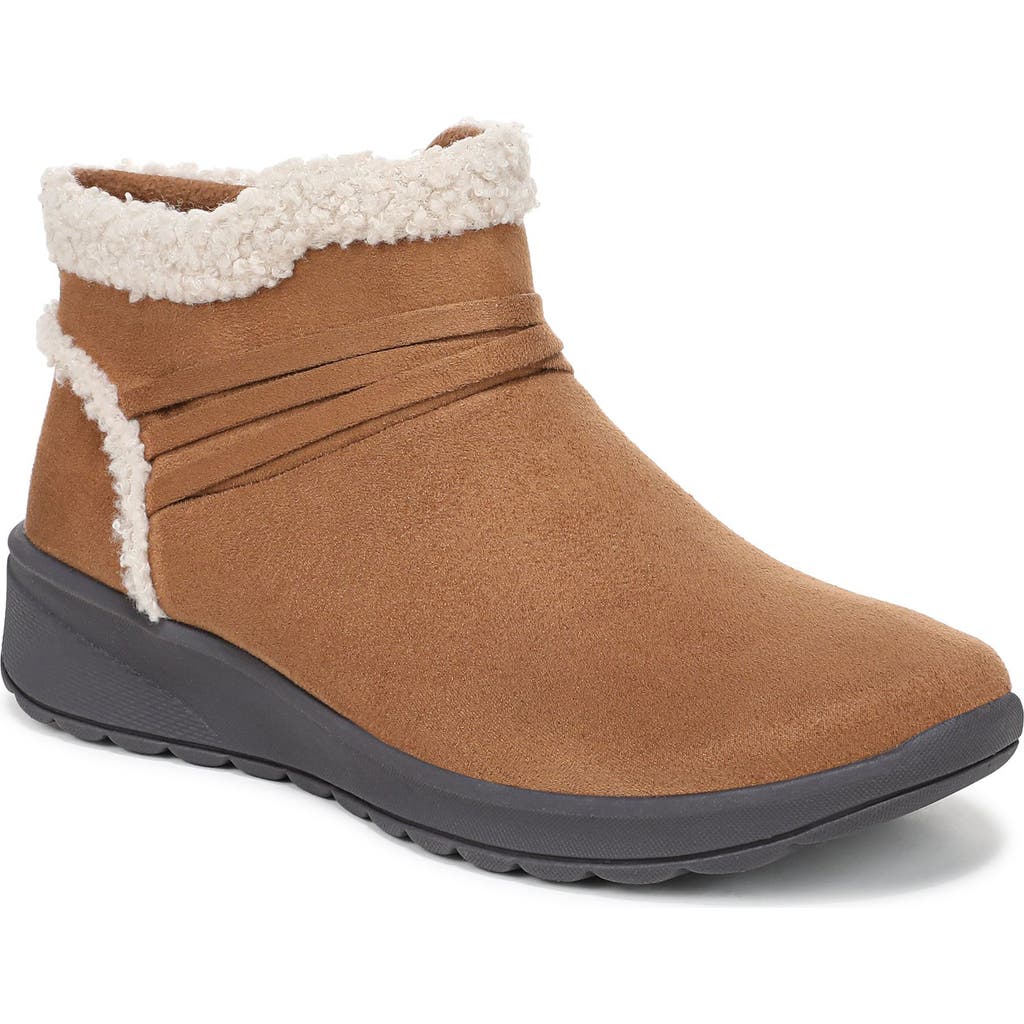 Lifestride Glendale Faux Fur Trim Bootie In Brown