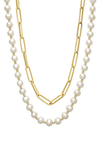 Eye Candy Los Angeles Set Of 2 Landon Necklaces In Gold