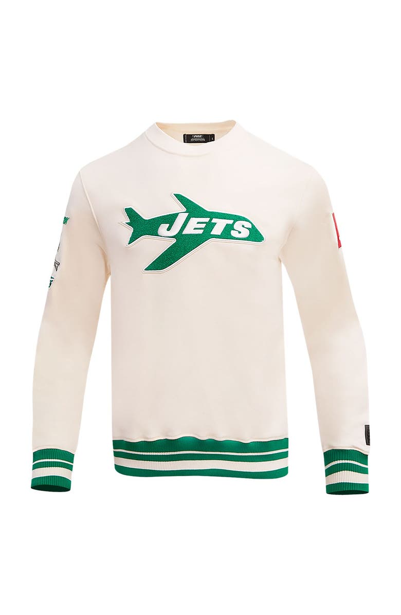 PRO STANDARD Men's Pro Standard Cream New York Jets Retro Classics Fleece Pullover Sweatshirt, Alternate, color, Cream