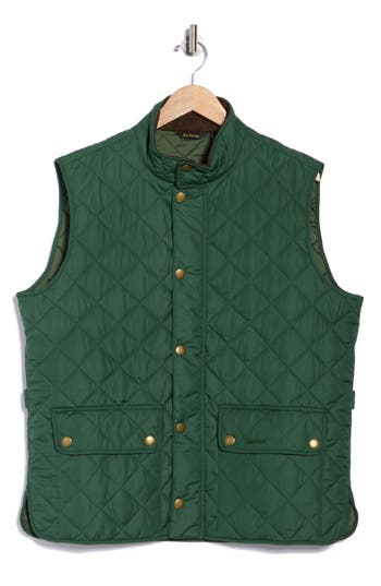 Barbour Lowerdale Diamond Quilted Vest In Green