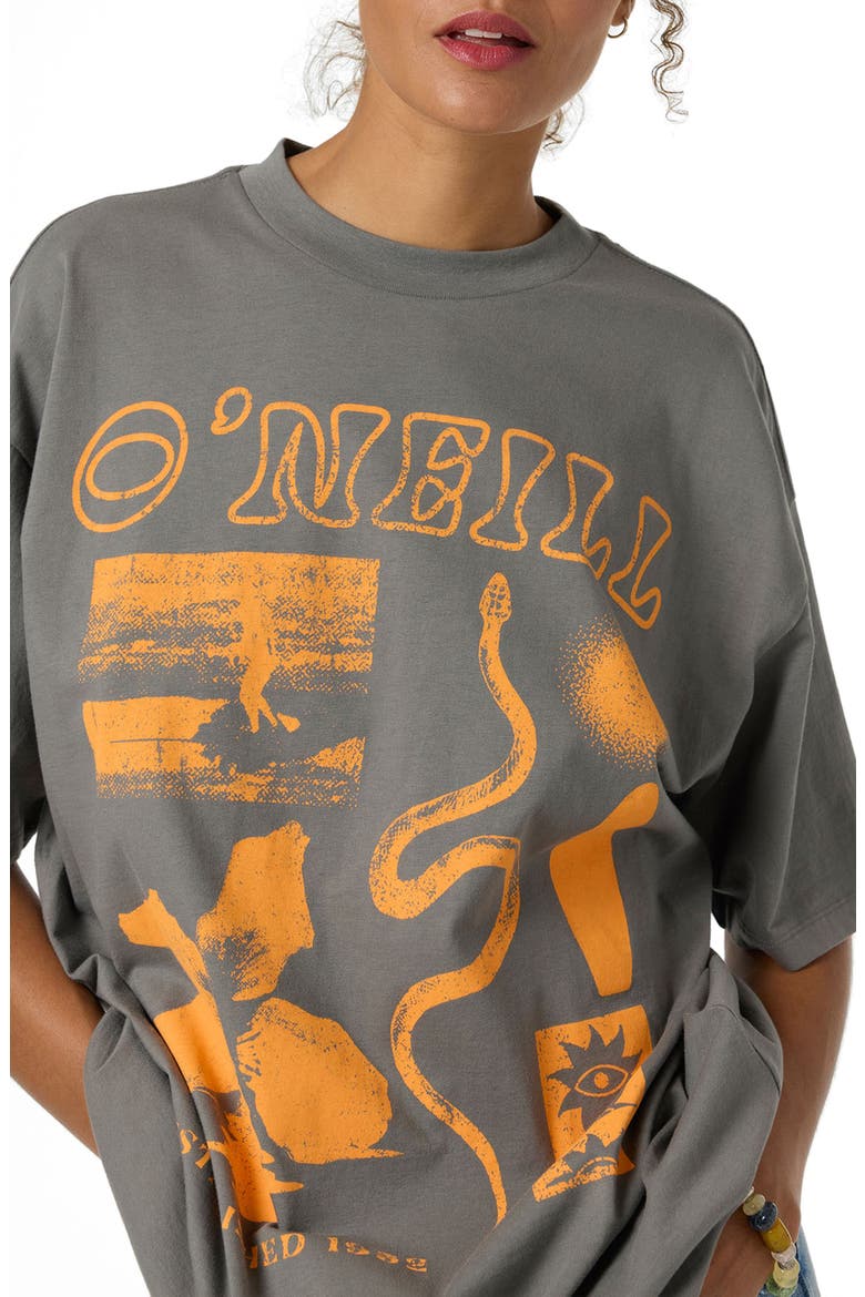 Tropic Meltdown Oversized Graphic T-Shirt, Alternate, color, GARGOYLE
