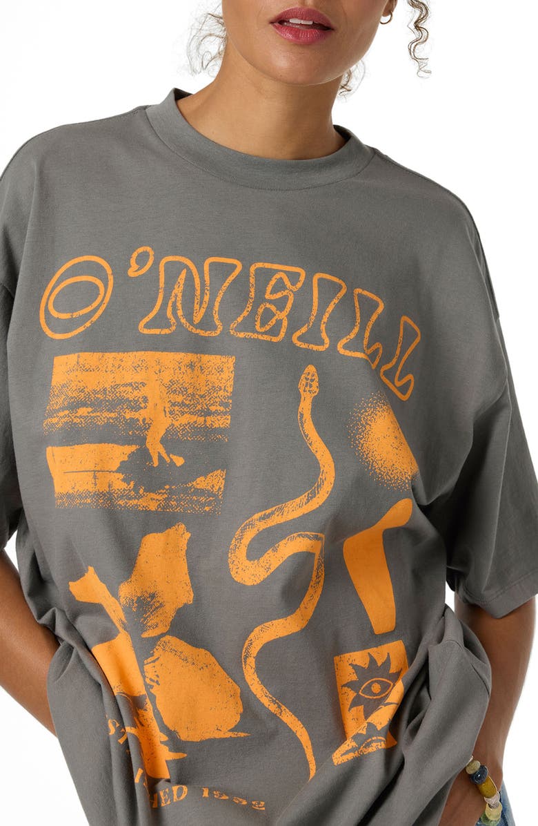 O'Neill Tropic Meltdown Oversized Graphic T-Shirt, Alternate, color, Gargoyle