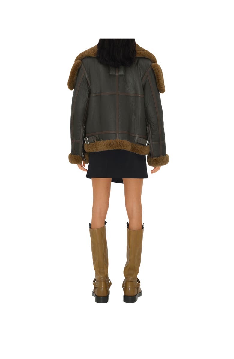Burberry Shearling Aviator Jacket, Alternate, color, 