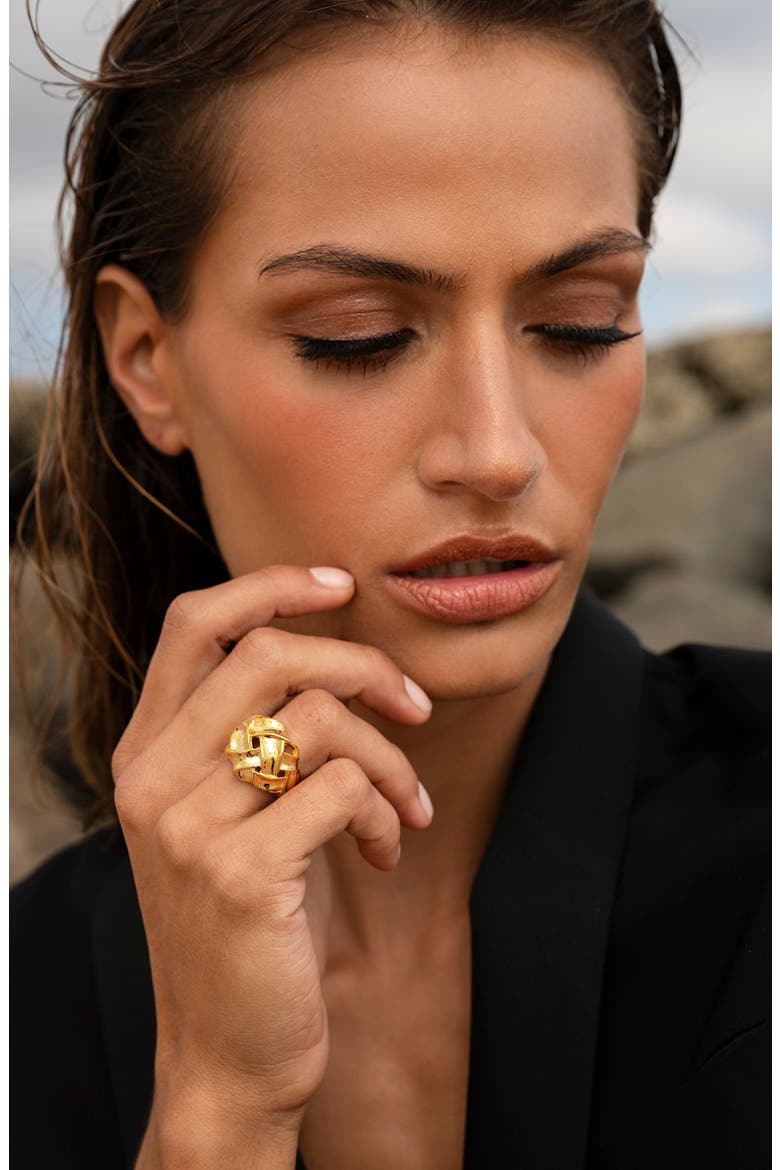 Woven Ring, Alternate, color, 14K GOLD
