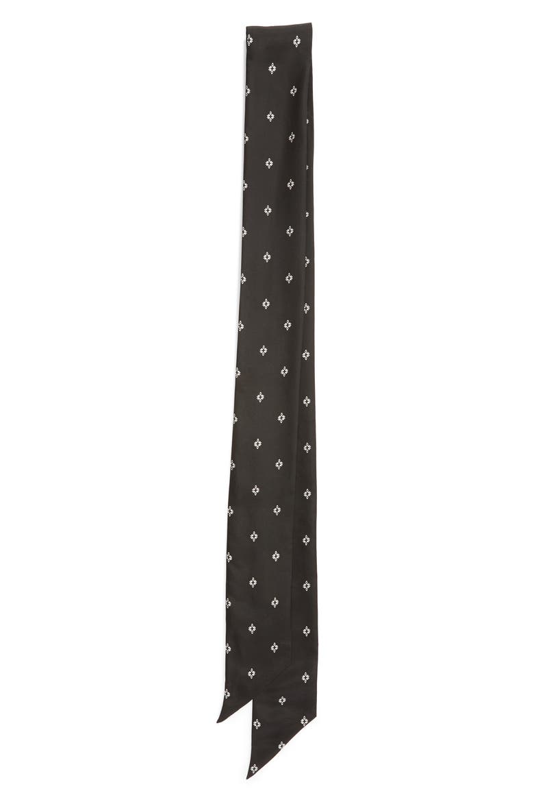 Print Silk Skinny Scarf (Nordstrom Exclusive), Alternate, color, BLACK GEO DOT