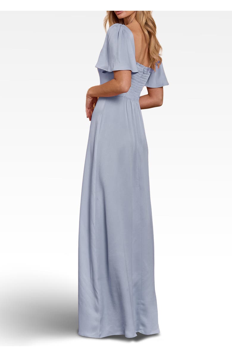 Maids to Measure Clemmie Satin Bridesmaid Dress, Alternate, color, Duck Egg