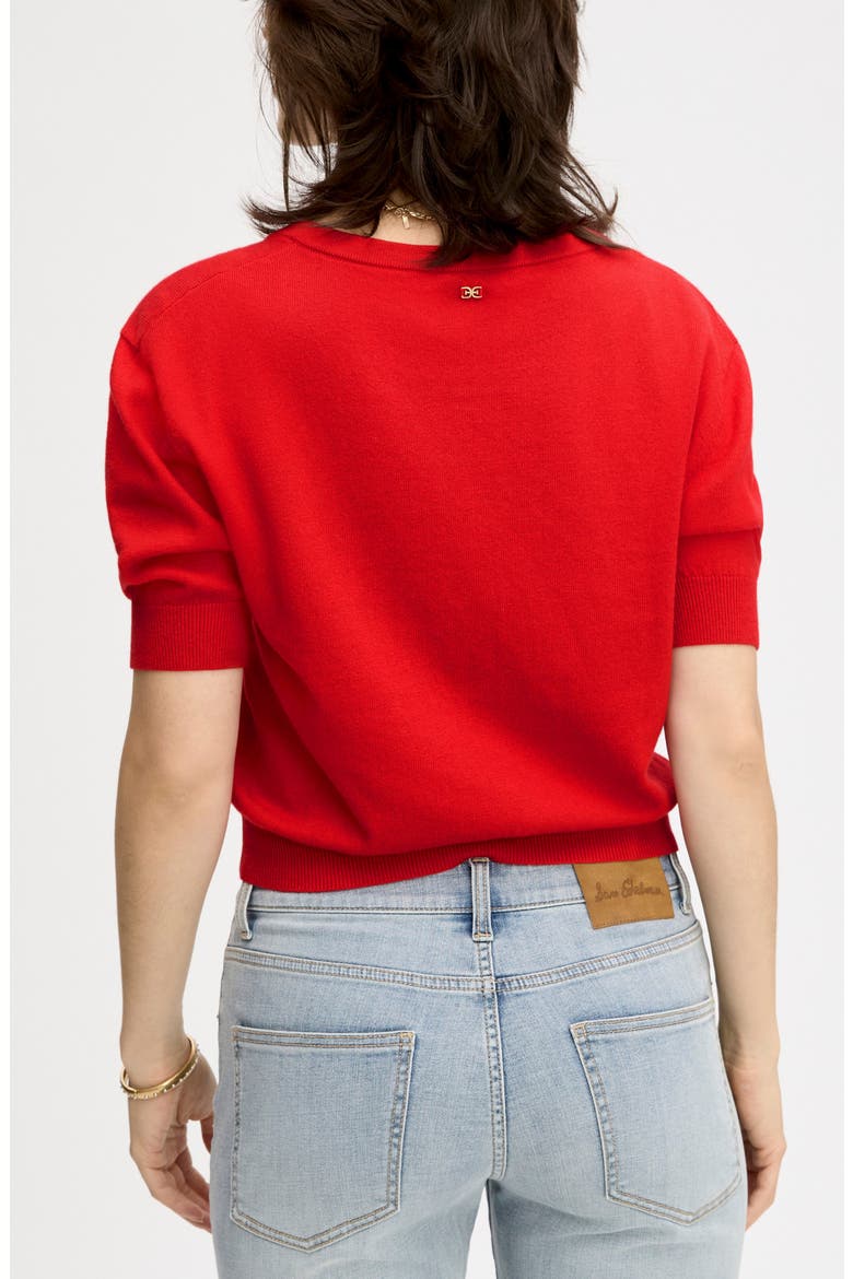 V-Neck Crop Sweater, Alternate, color, FLAME