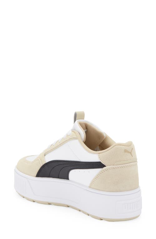 Puma Karmen Rebelle Platform Sneaker In White- Black-putty