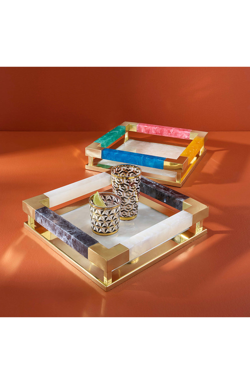 Jonathan Adler Como Tray In Black/white/gold
