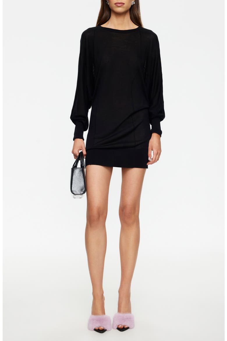 Bellissimo Long Sleeve Minidress, Main, color, NOIR