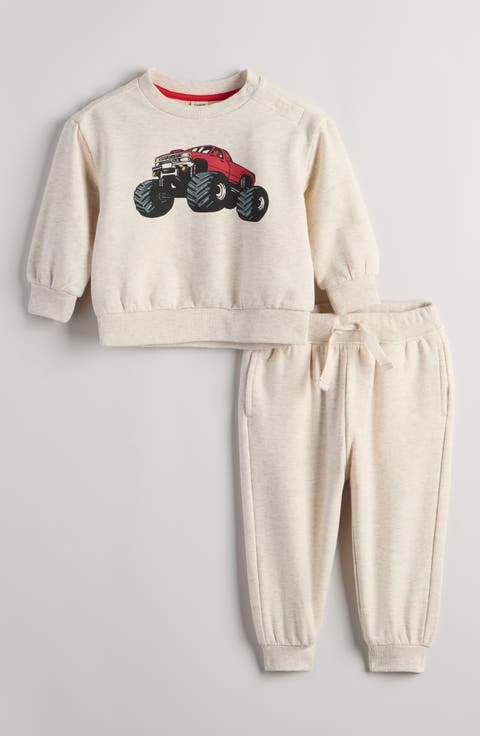 Monster Truck Graphic Sweatshirt & Joggers Set