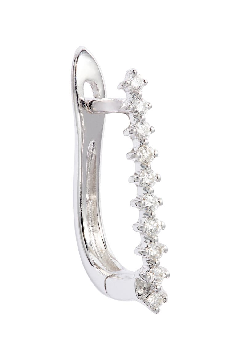 Diamond Oval Hoop Earrings, Alternate, color, WHITE GOLD
