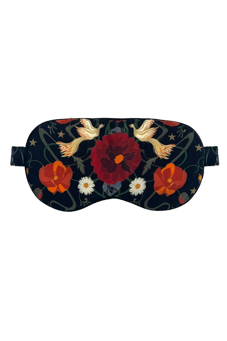 Silk Sleep Mask, Main, color, Black Dahlia