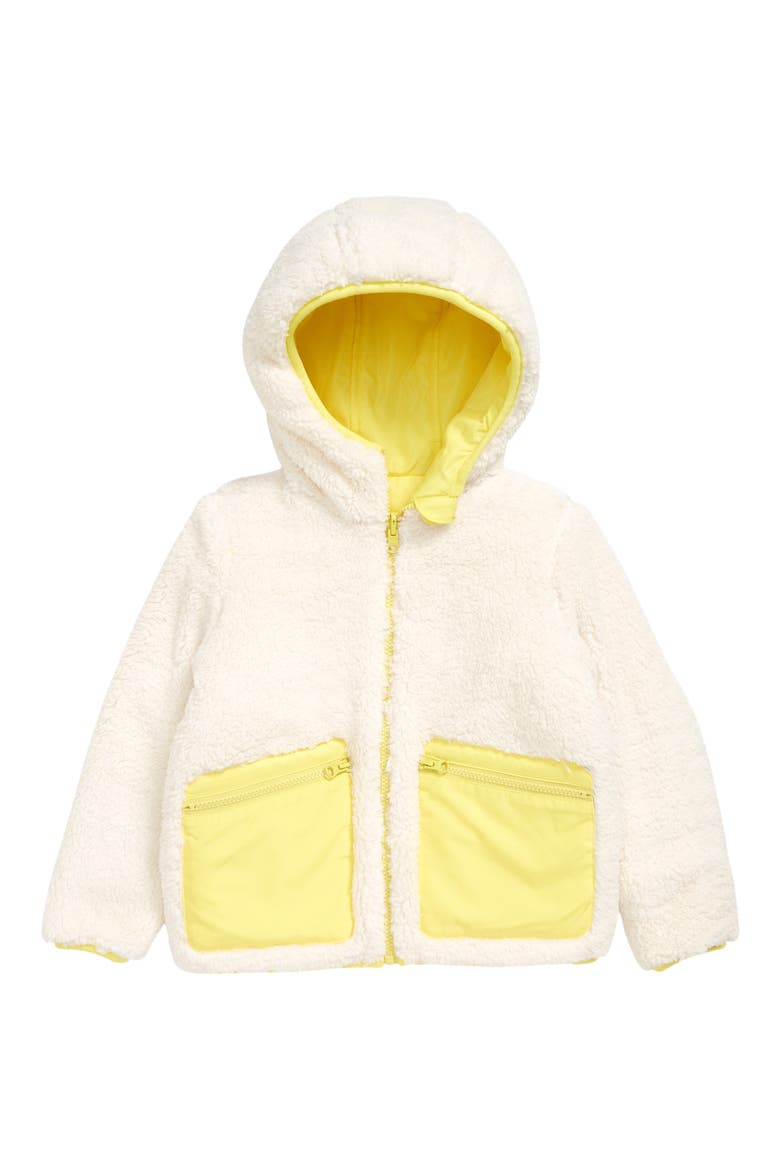 Kids' Reversible Fleece & Quilted Puffer Jacket, Main, color, IVORY EGRET- OLIVE ACACIA
