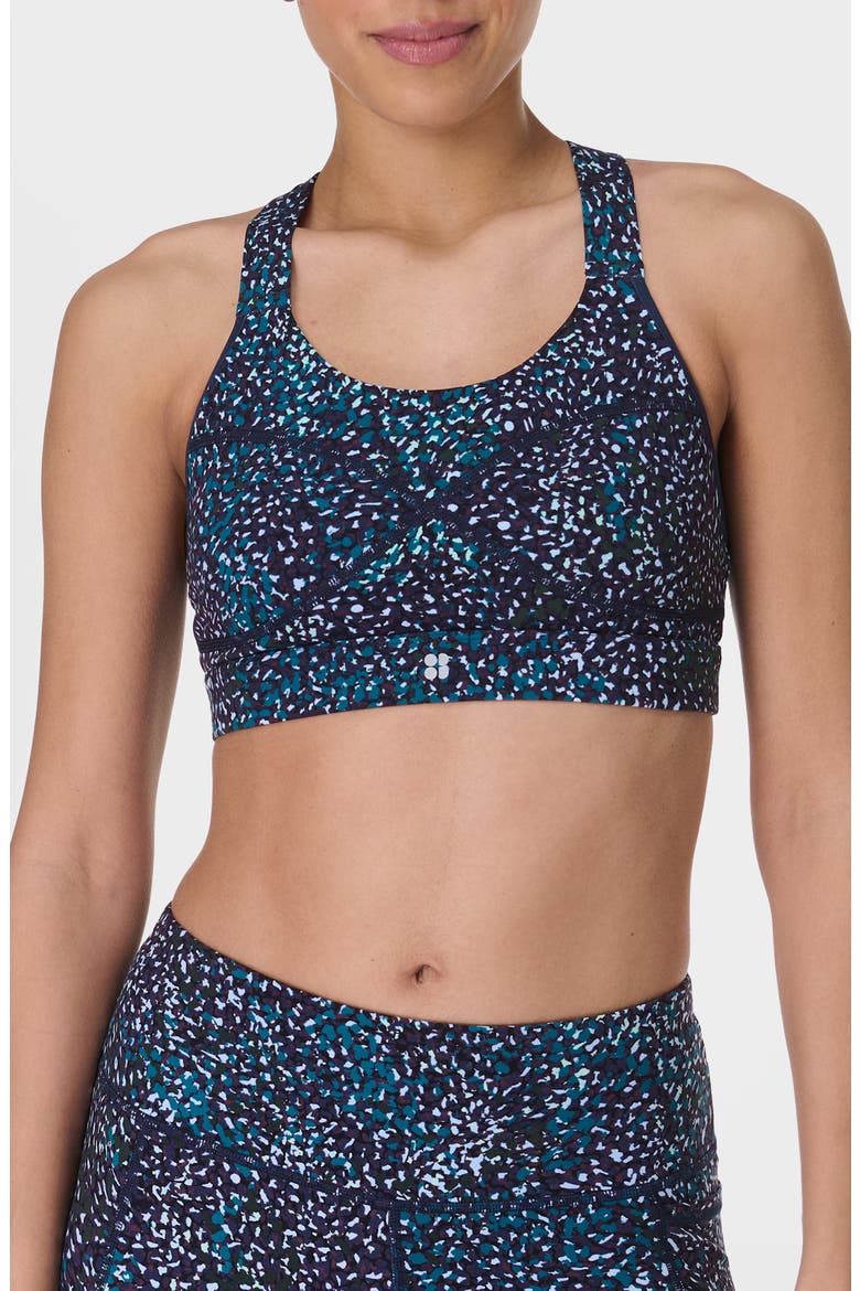 Power Medium Support Sports Bra, Main, color, BLUE AURORA PRINT