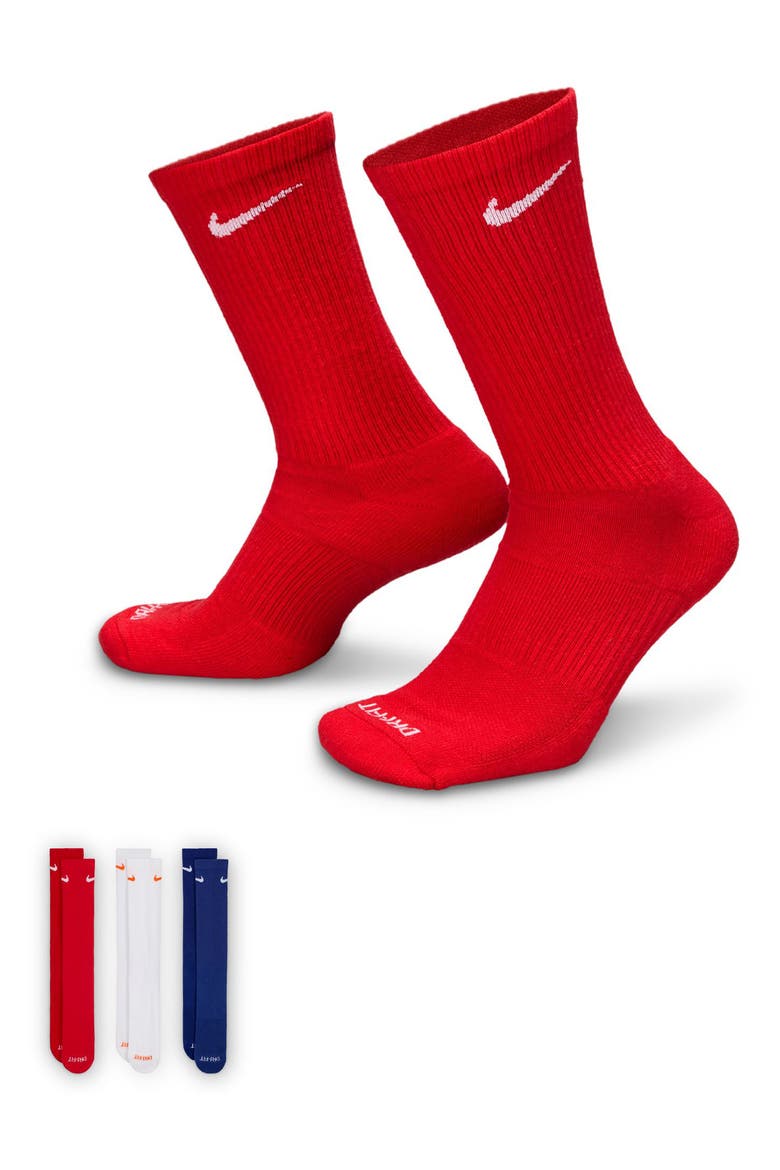 Assorted 3-Pack Everyday Plus Cushion Crew Training Socks, Alternate, color, 996 MLTCLR
