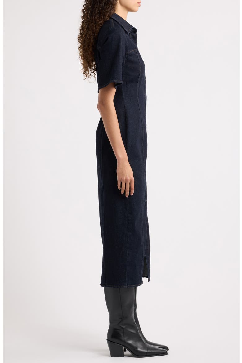 Lenna Denim Shirt Dress, Alternate, color, DARK RINSE