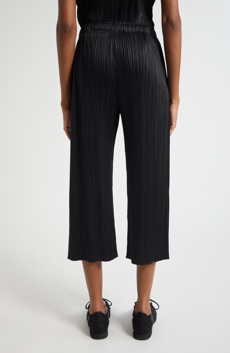 Pleats Please Issey Miyake Monthly Colors August Pleated Crop Pants, Alternate, color, Black