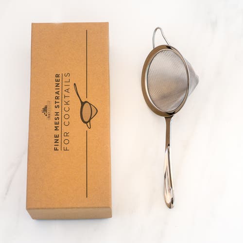 A Bar Above Fine Mesh Strainer, Stainless Steel In Stainless Steel