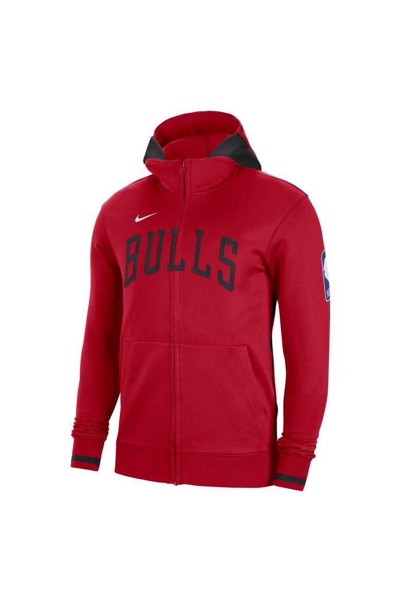Men's Nike Red Chicago Bulls Authentic Showtime Performance Full-Zip Hoodie, Alternate, color, Red