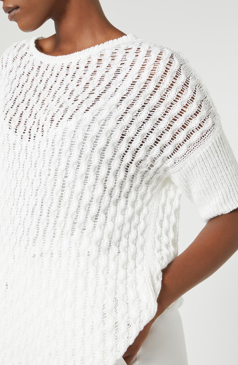 Marina Rinaldi Giugno Openwork Sweater, Alternate, color, Optical White