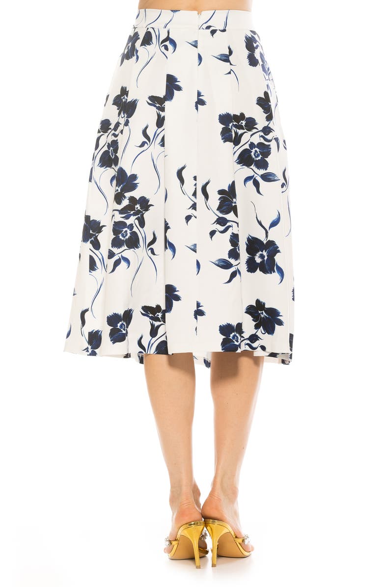 Alexia Admor Illia Pleated Midi Skirt, Alternate, color, Blue Floral
