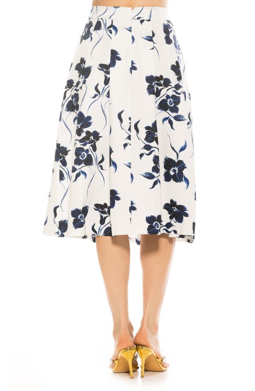 Alexia Admor Illia Skirt In Blue Floral
