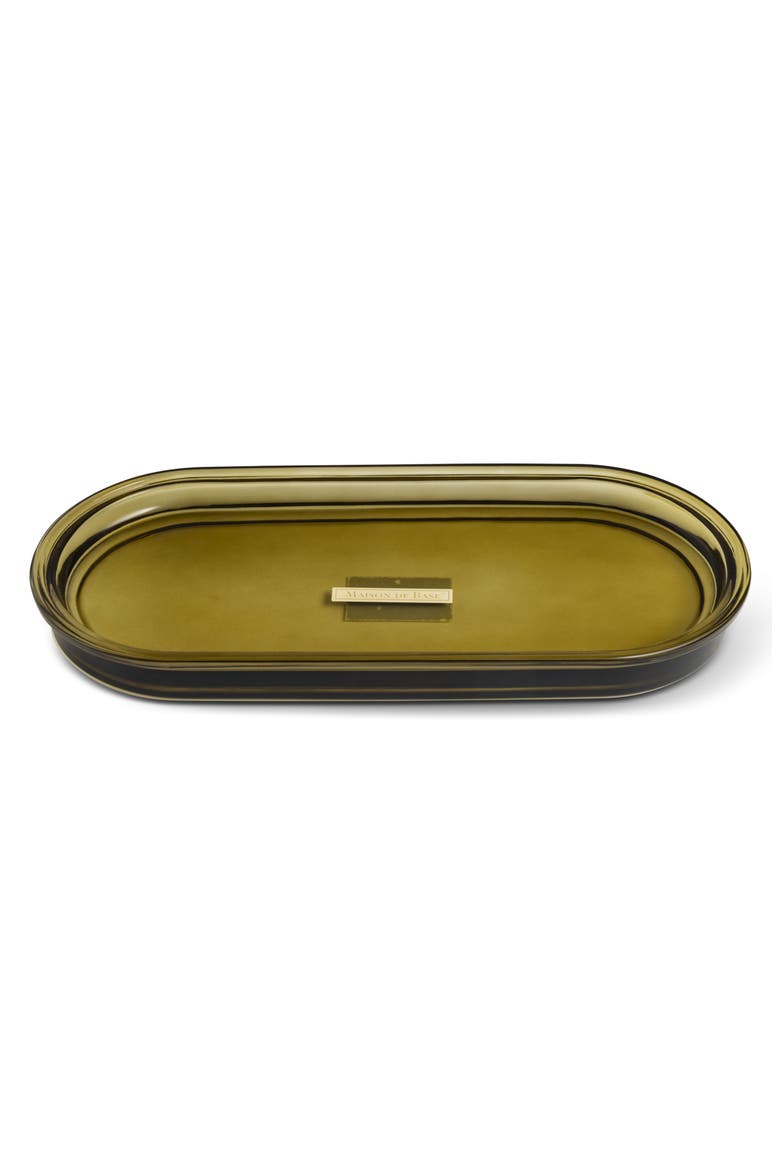 Reykjavik Apothecary Glass Vanity Tray, Main, color, GREEN