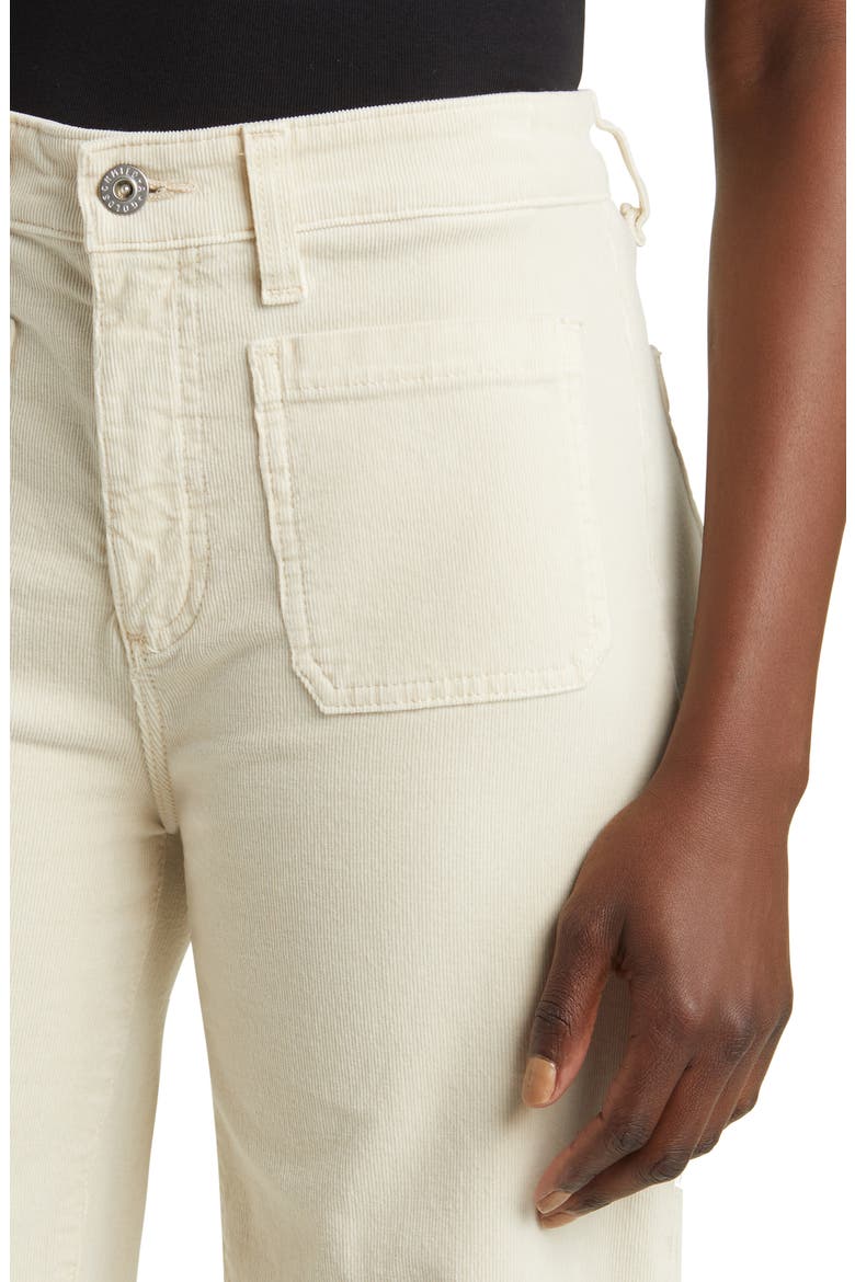 Kassie Patch Pocket High Waist Ankle Wide Leg Corduroy Pants, Alternate, color, SULFUR CREAM FR