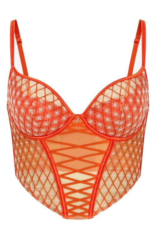 Savage X Fenty Lil' Tied Up Bustier In Orange