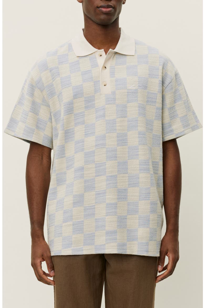 Branson Check Jacquard Jersey Polo, Main, color, IVORY