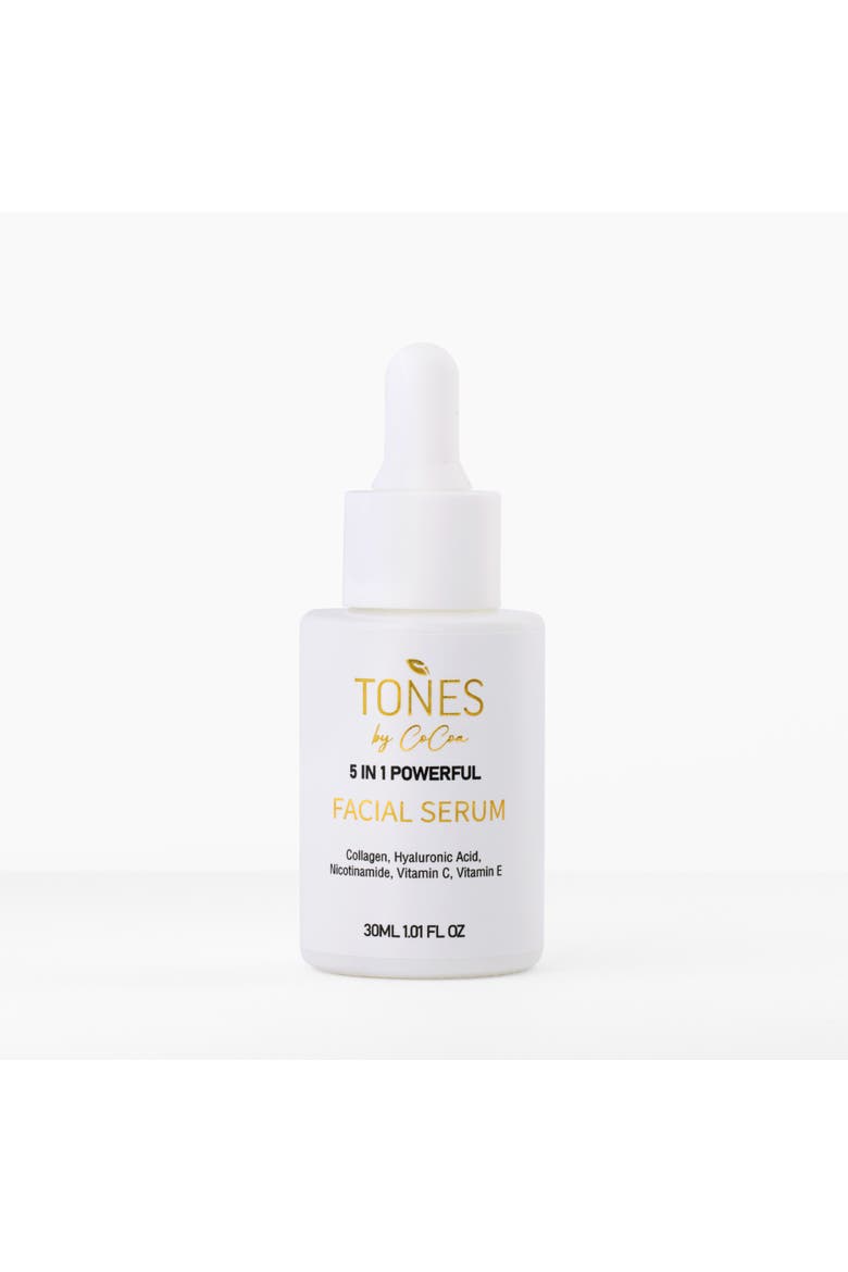 5 in 1 Powerful Collagen Facial Serum - Hydrating, Firming & Brightening 30ml, Main, color, with golden and black words