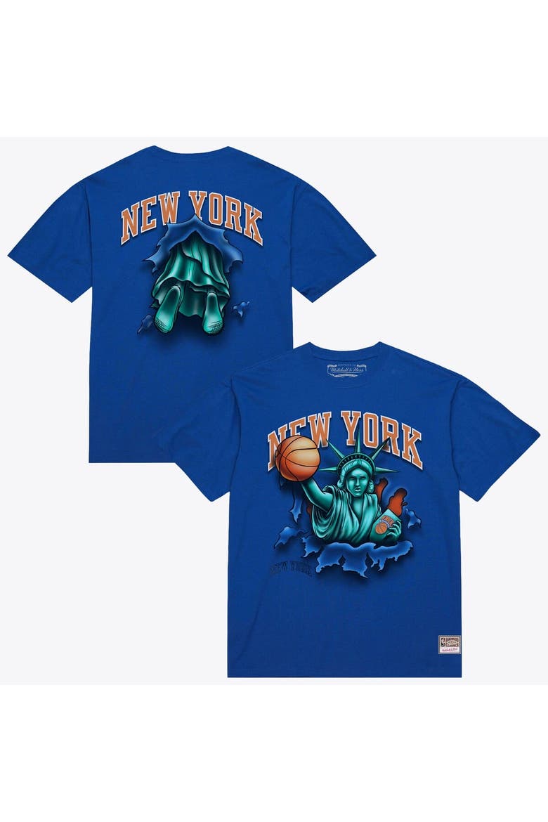 Men's Mitchell & Ness Blue New York Knicks Breakthrough T-Shirt, Main, color, Blue