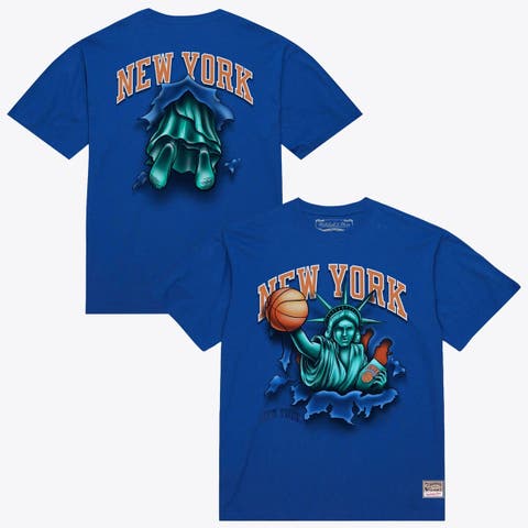 Men's Mitchell & Ness Blue New York Knicks Breakthrough T-Shirt
