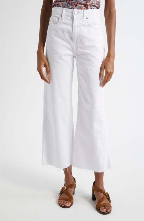 Taylor Raw Hem High Waist Crop Wide Leg Jeans