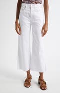Veronica Beard Taylor Raw Hem High Waist Crop Wide Leg Jeans