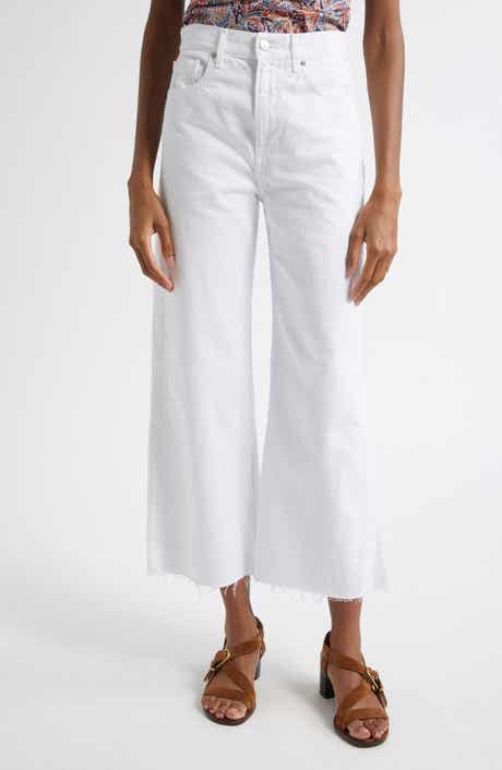 Taylor Raw Hem High Waist Crop Wide Leg Jeans