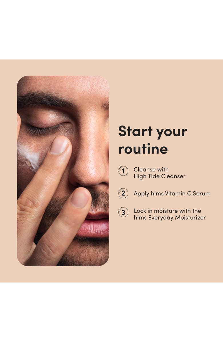 HIMS & HERS High Tide Hydrating Cleanser Gentle, Moisture Rich Daily Face Wash with Hyaluronic Acid & Green Tea, Alternate, color, Beige