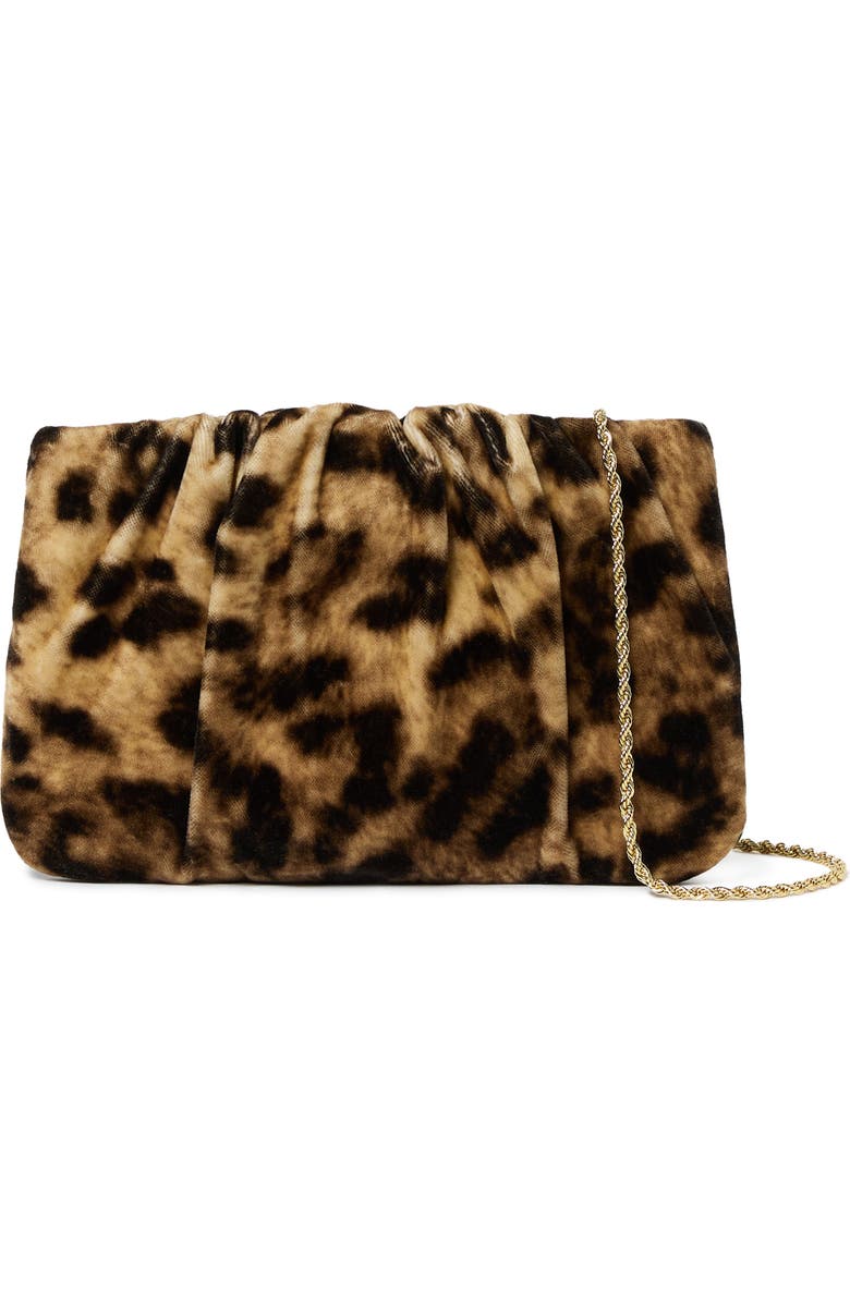 Loeffler Randall Serena Leopard Print Clutch, Main, color, Leopard