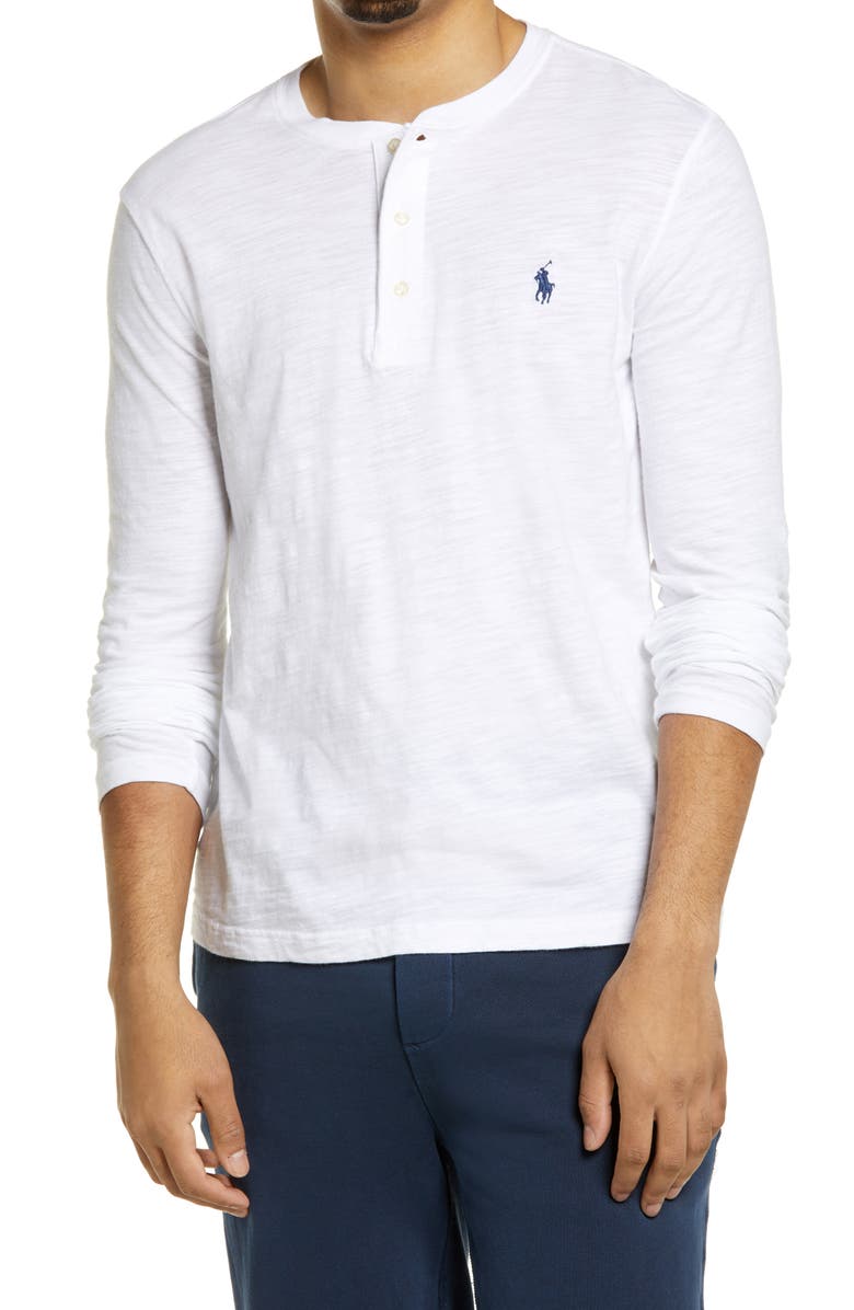 Polo Ralph Lauren Men's Long Sleeve Henley T-Shirt, Main, color, White