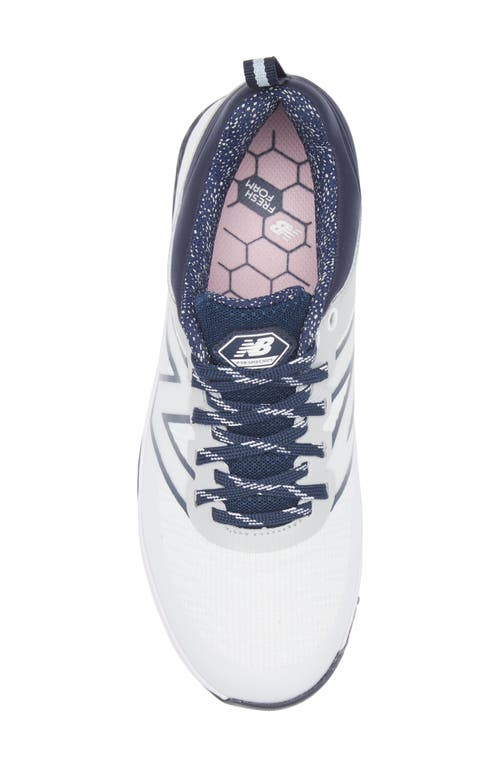 New Balance Golf Fresh Foam Contend V2 Waterproof Golf Shoe In White/navy