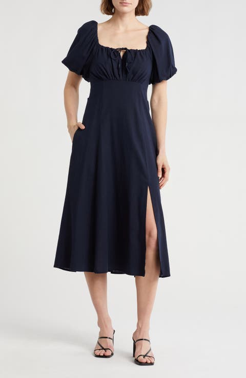 Floral Balloon Sleeve Maxi Dress