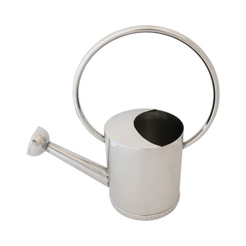 1 Gallon Stainless Steel Watering Can, Nickel Finish