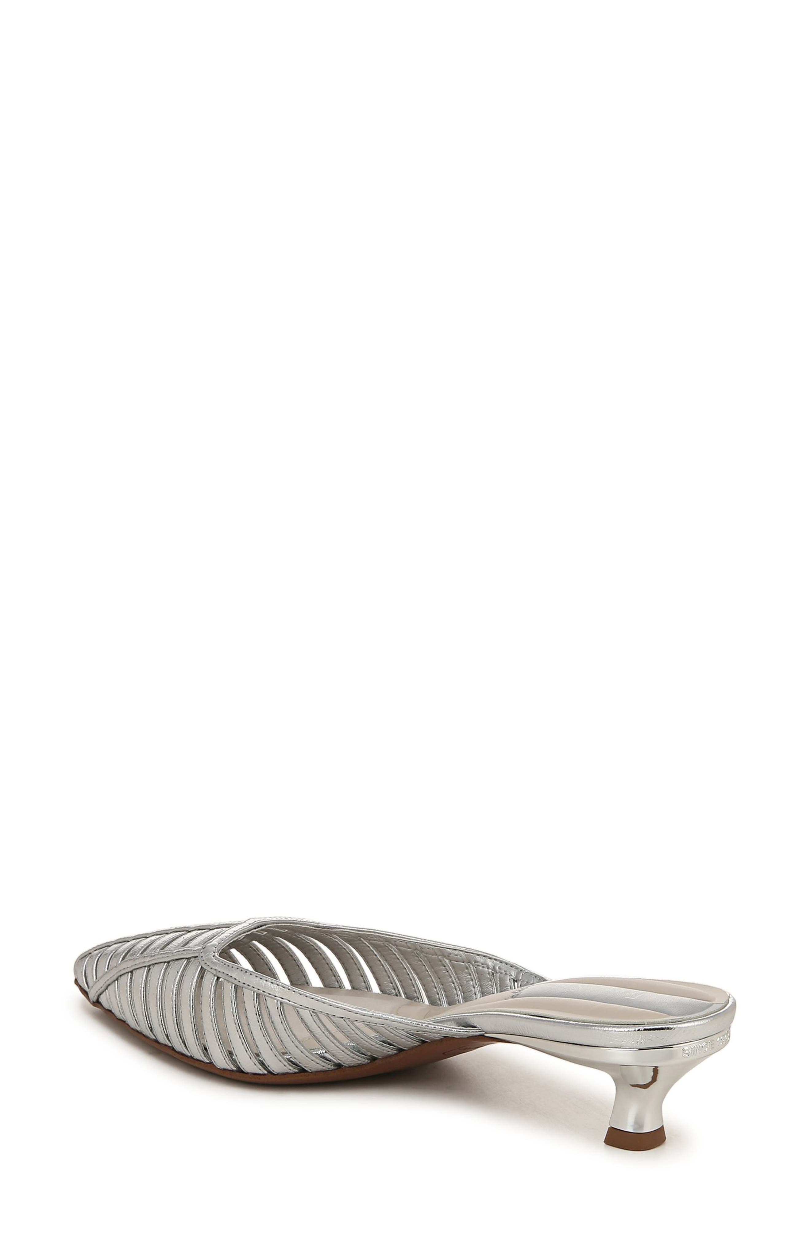 Franco Sarto Marline Pointed Toe Kitten Heel Pump, Alternate, color, Silver