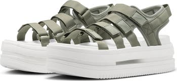 Nike Icon store Classic platform sandals in triple white NEW