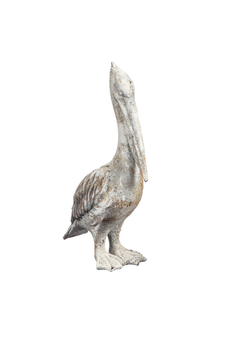 Resin Pelican with Distressed  White Finish, Main, color, White